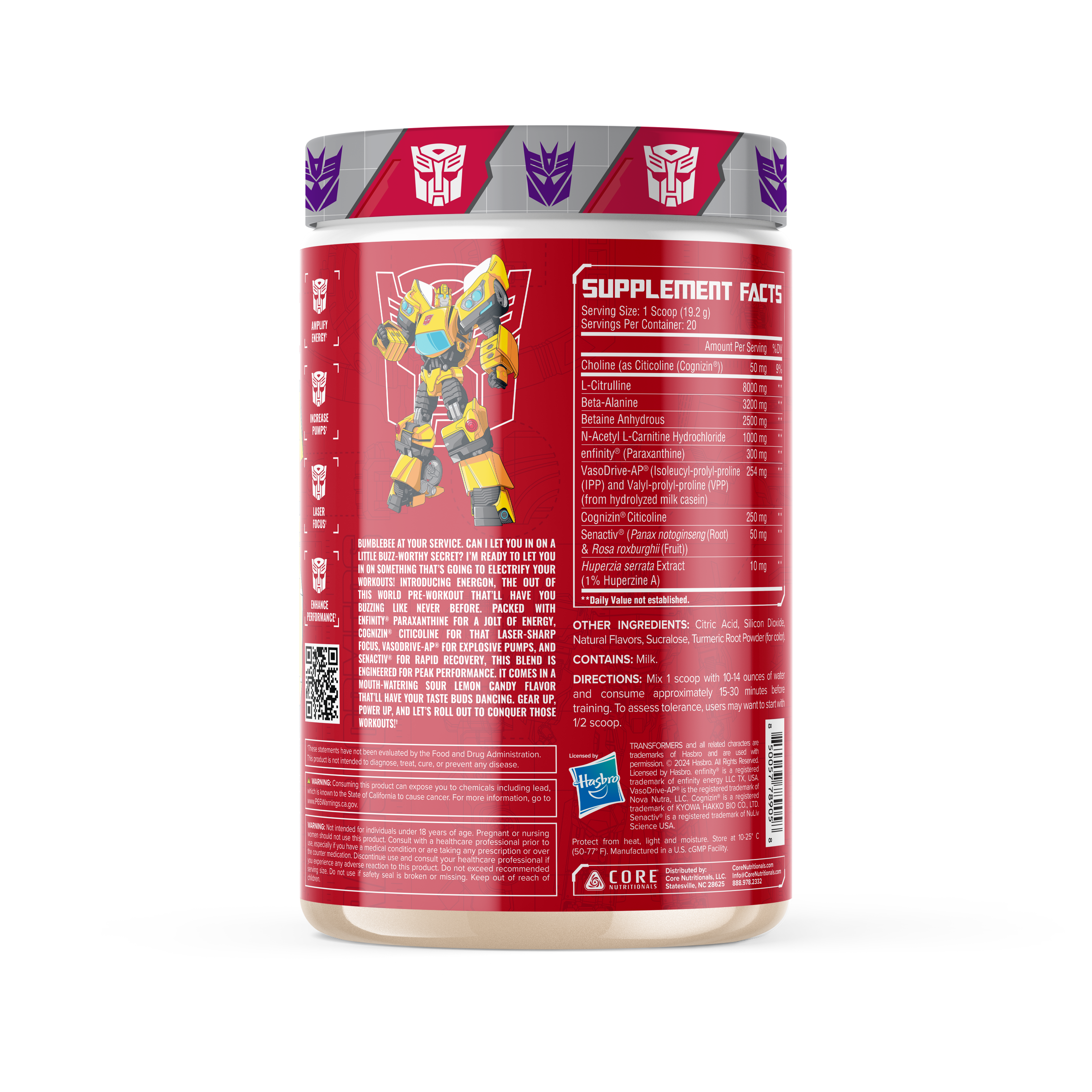 Core Nutritionals ENERGON Pre-Workout - Transformers Collaboration®