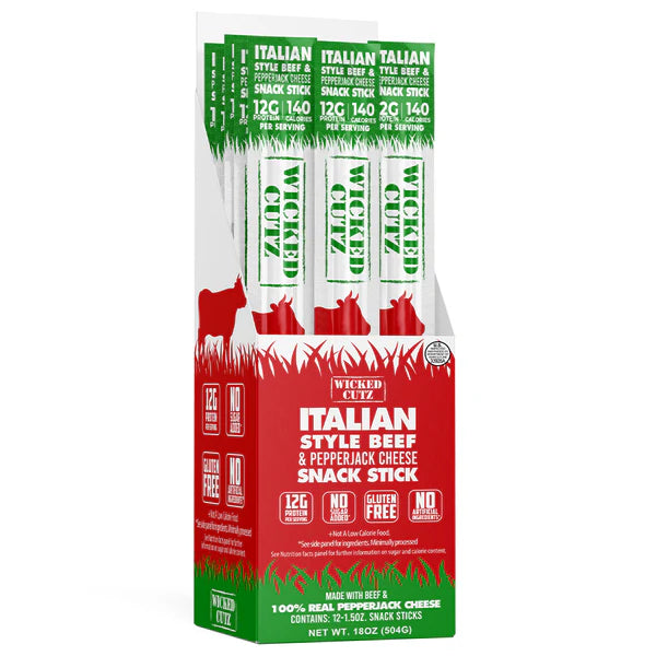 Wicked Cutz Meat Sticks - High Protein Beef Snacks