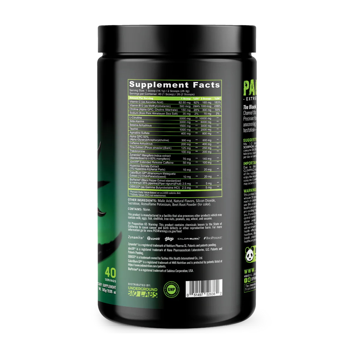 Panda Supplements PANDAMIC - Limited Edition Pre Workout (SCORPION VENOM)