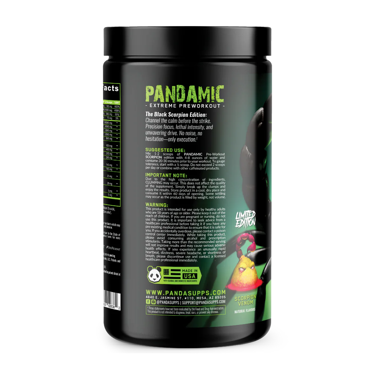 Panda Supplements PANDAMIC - Limited Edition Pre Workout (SCORPION VENOM)