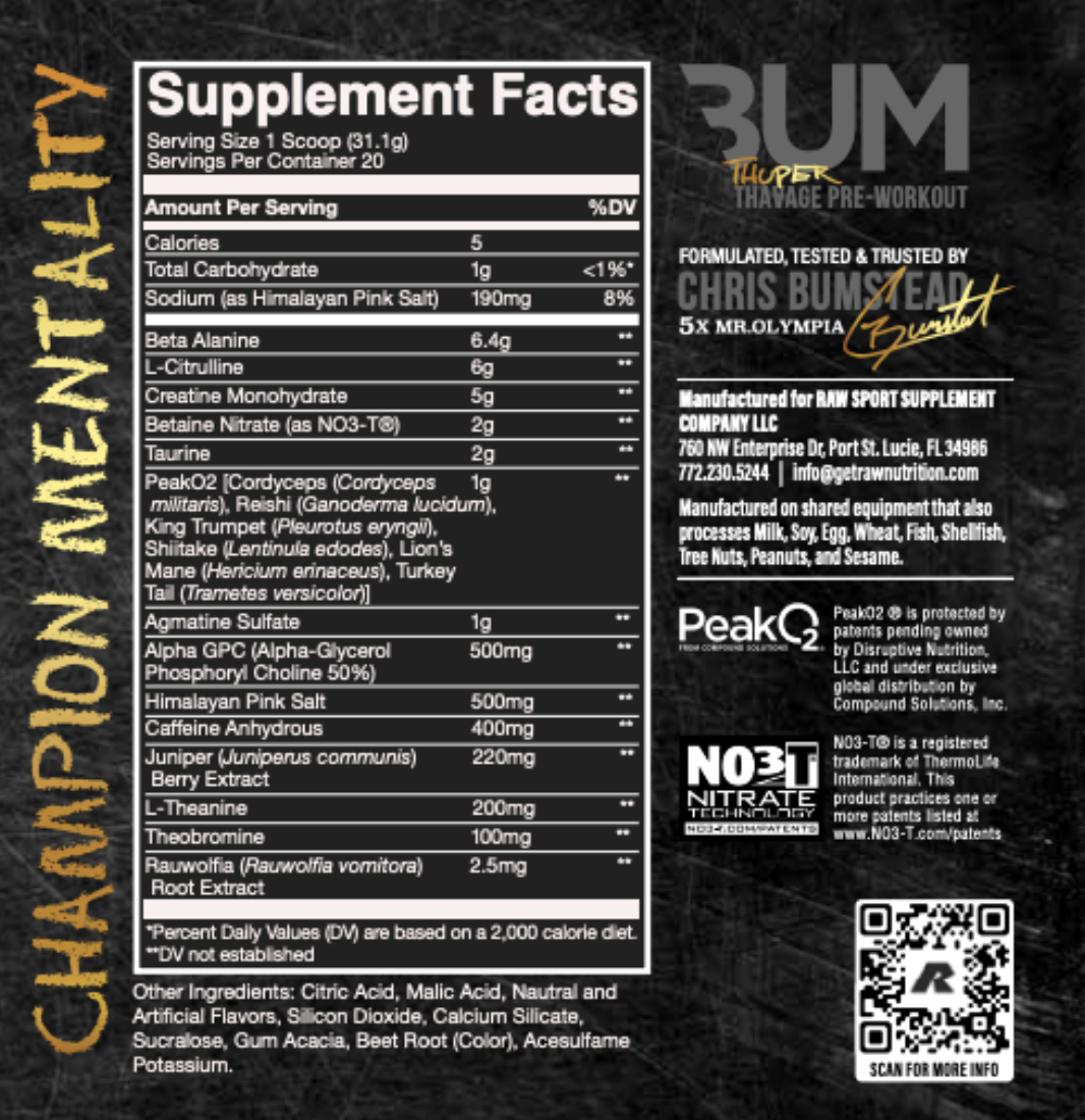 Raw Nutrition CBUM Thuper Thavage