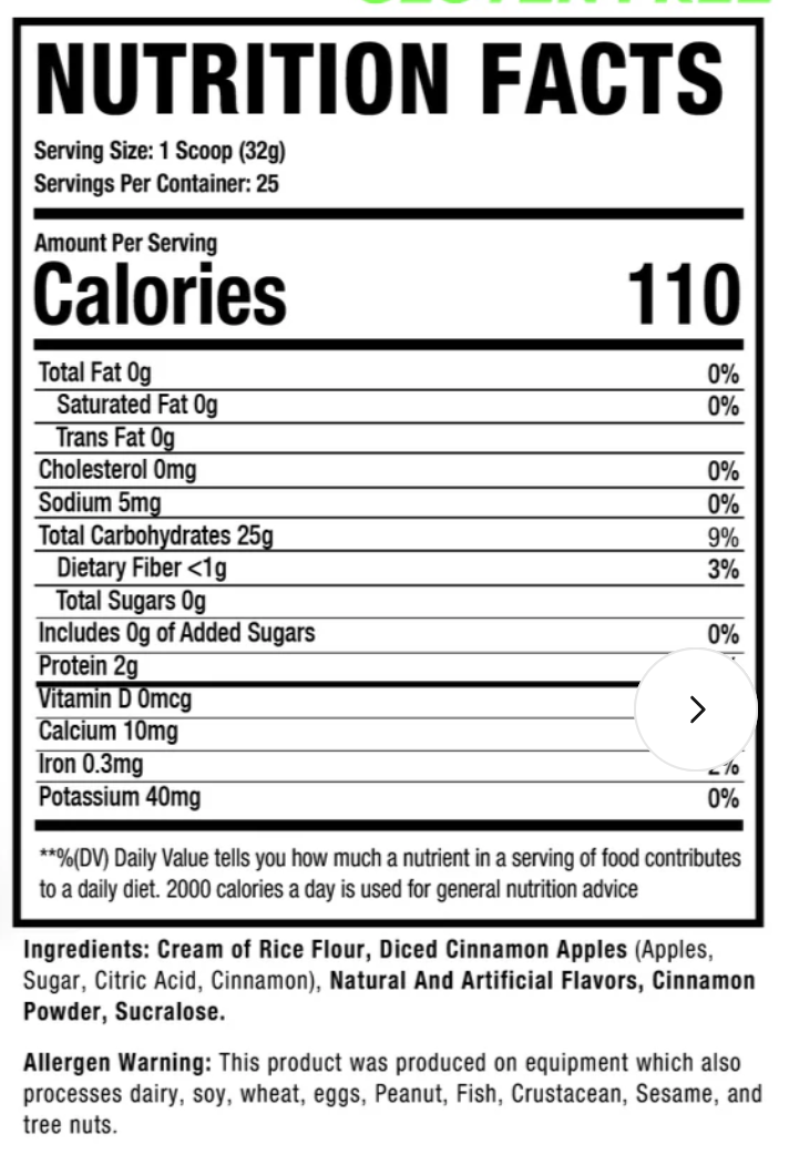 MuscleSport Cream of Rice Gourmet - Hot Cereal - 25 Servings