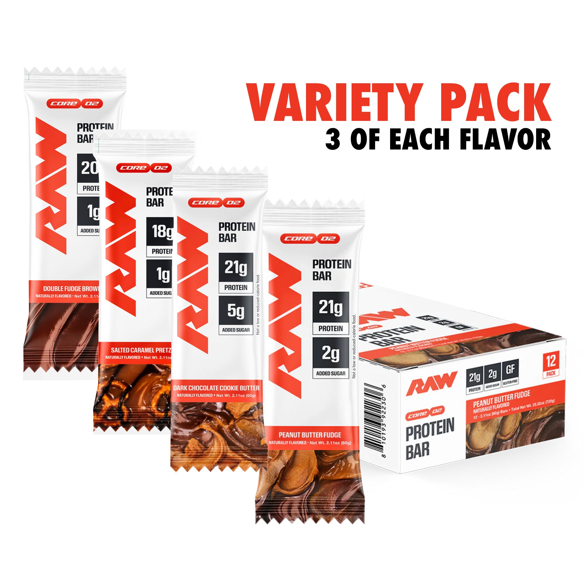 Raw Nutrition Protein Bars - 18-21g Protein