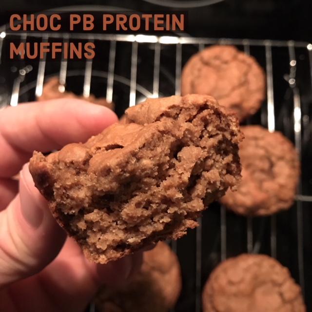 Chocolate PB Protein Muffins