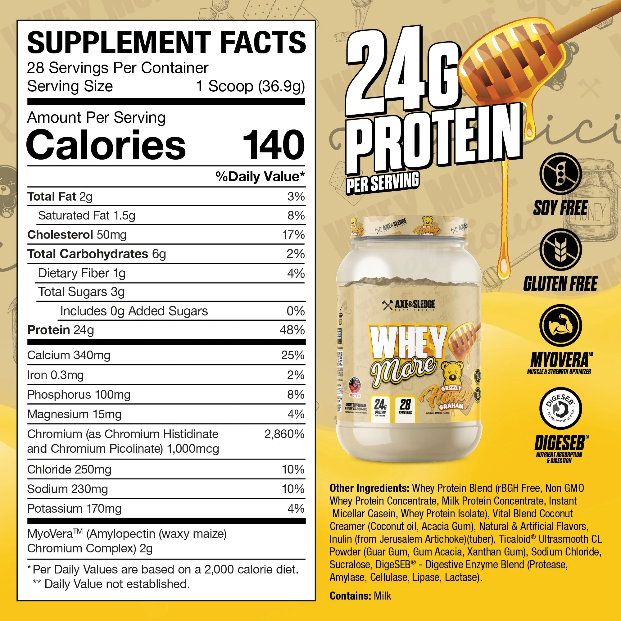 Axe & Sledge Whey More - Whey Protein Blend - 24g Protein