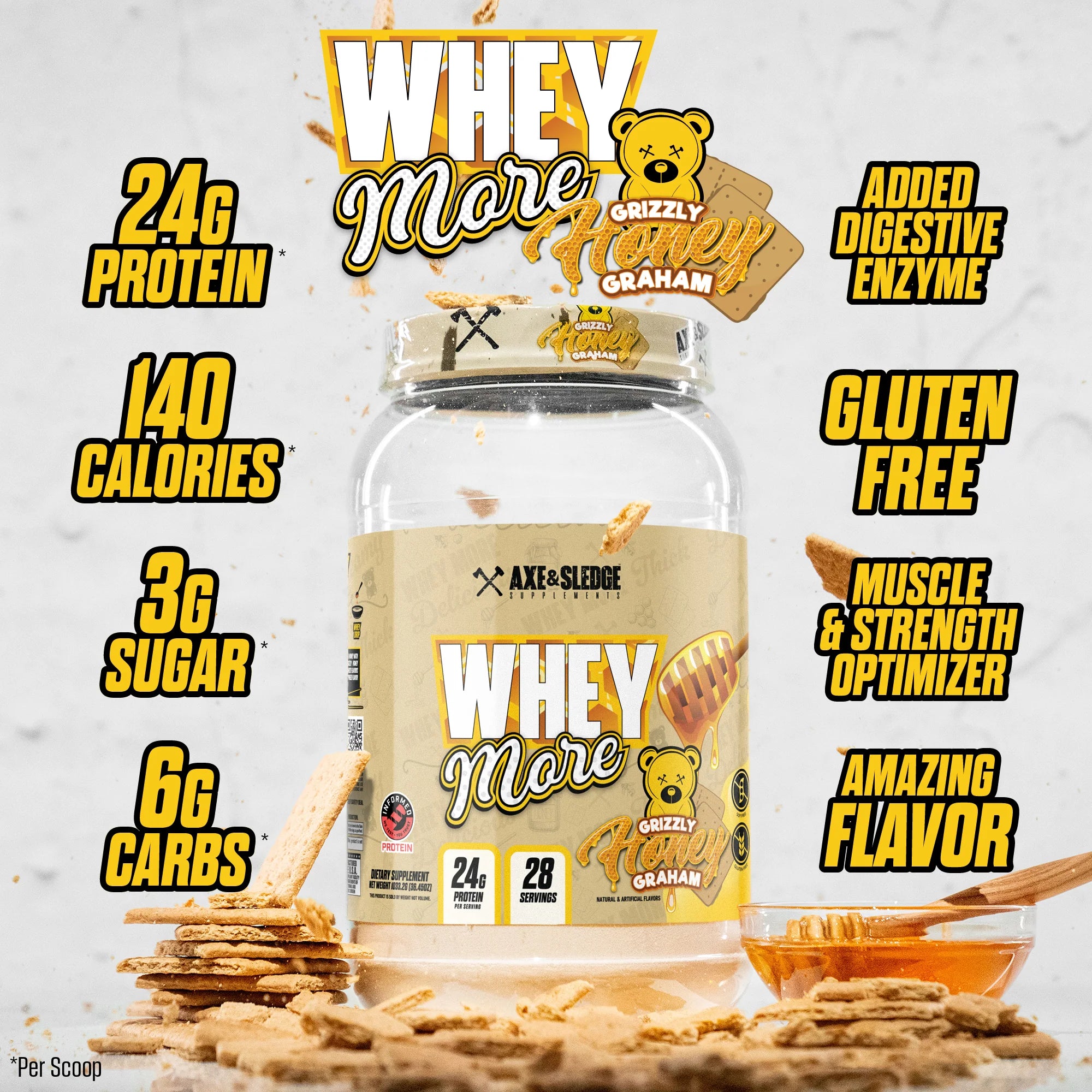 Axe & Sledge Whey More - Whey Protein Blend - 24g Protein