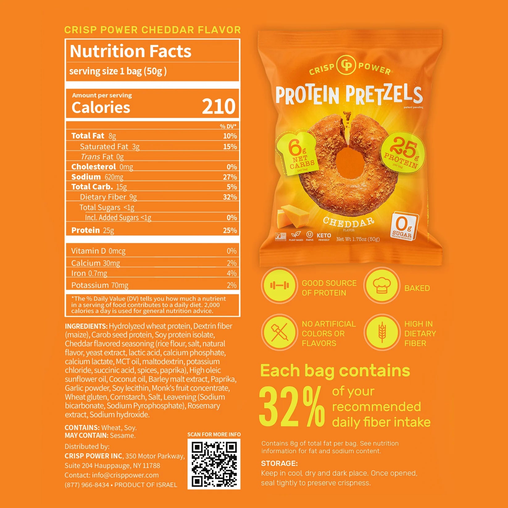 Crisp Power Protein Pretzels - 28G Protein - Box of 6 Bags