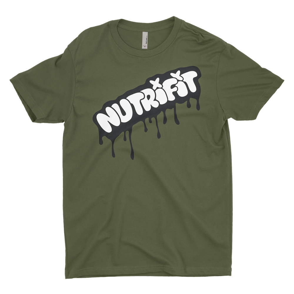 Army Green Drip Logo Tee | NutriFit Cleveland