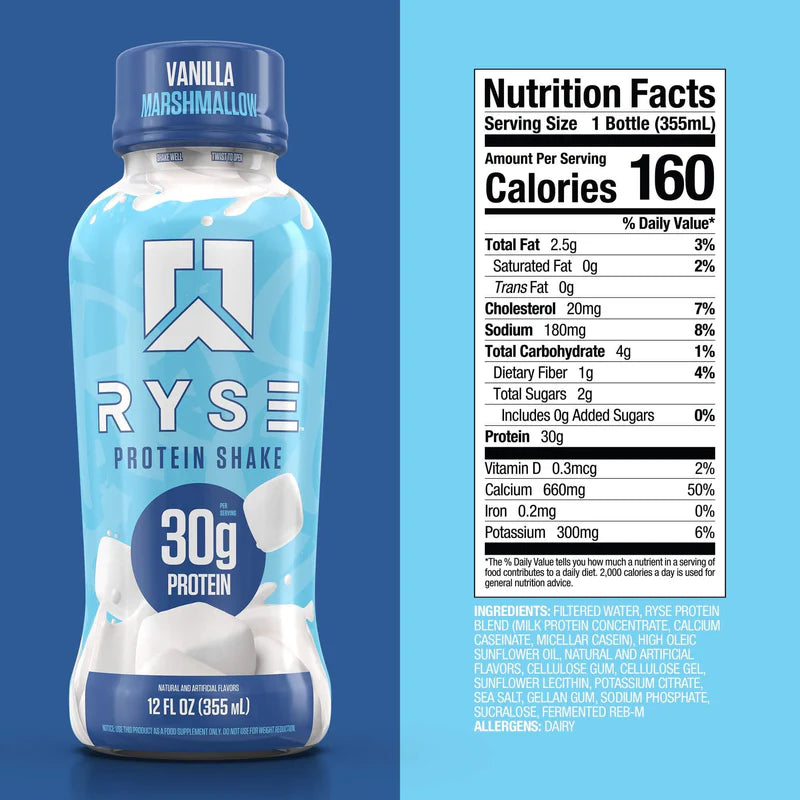 Ryse Loaded Protein Shake RTD - Cases of 12 and Single Bottles