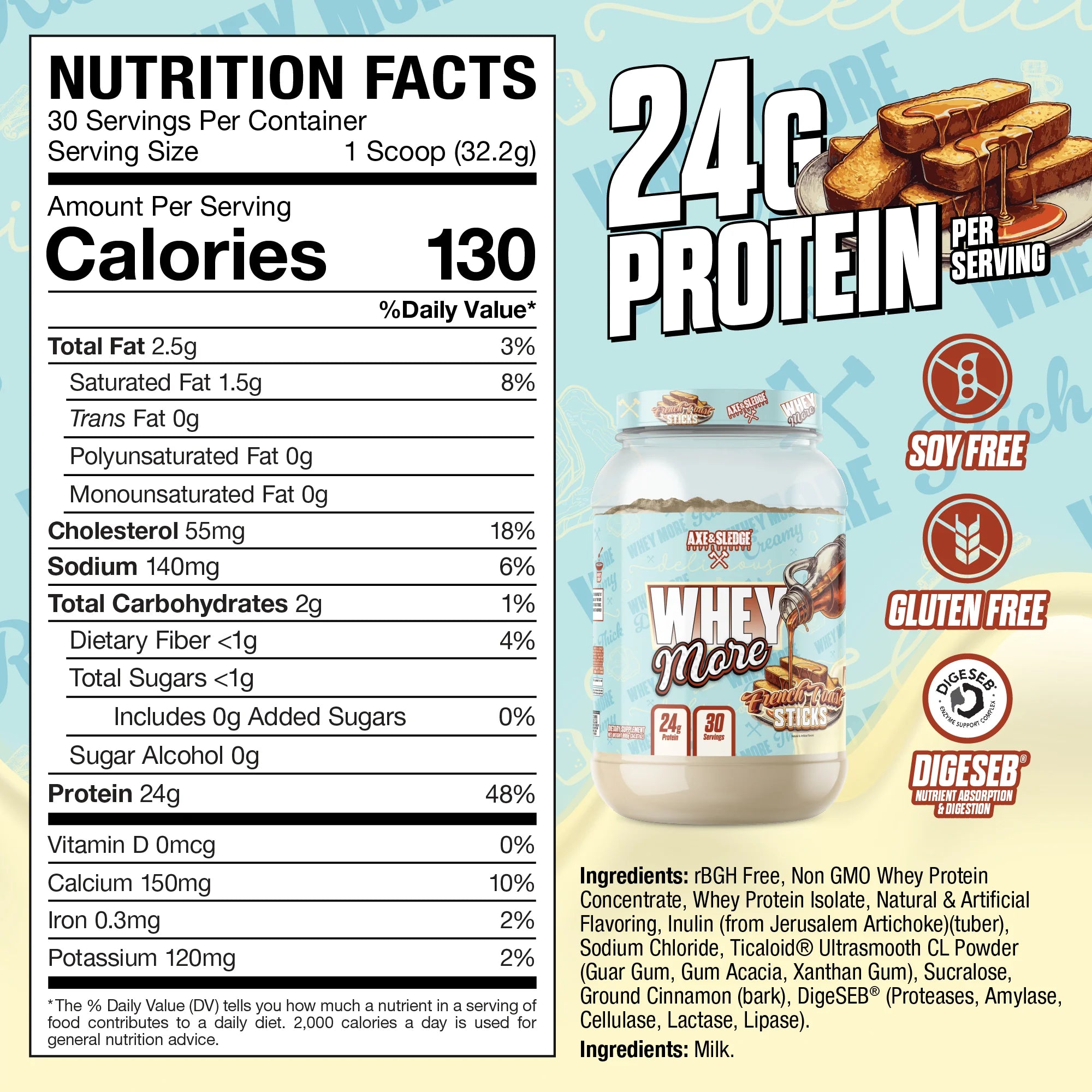 Axe & Sledge Whey More - Whey Protein Blend - 24g Protein