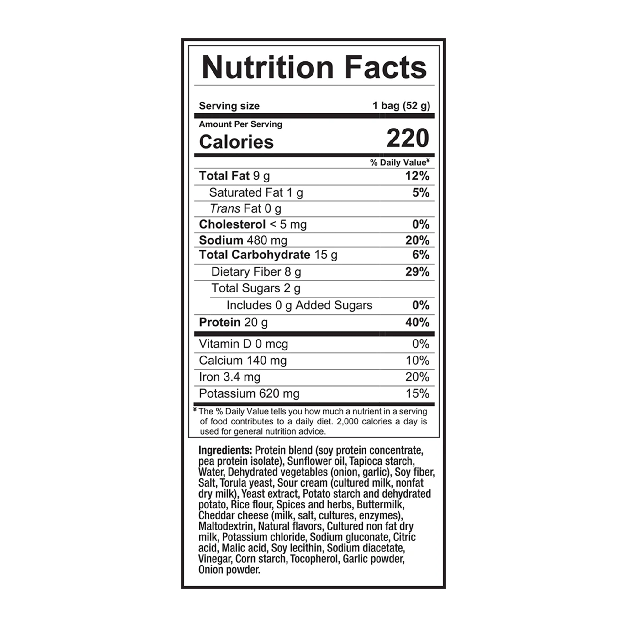 Sinfit Protein Chips - 20G Protein - 7G Fiber - Gluten Free