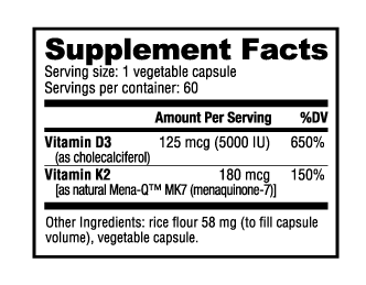 NutraBio Vitamin D3 + K2