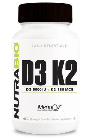 NutraBio Vitamin D3 + K2