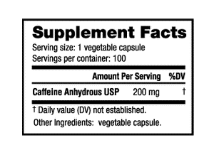 NutraBio Caffeine (200mg)