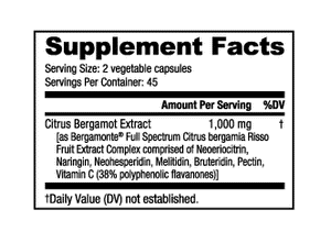 NutraBio Citrus Bergamot (1000mg)