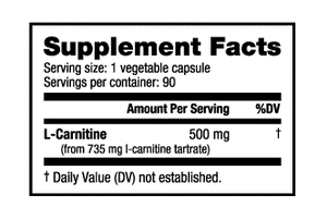 NutraBio L-Carnitine (500mg)