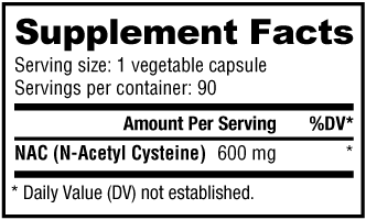 NutraBio N-Acetyl-Cysteine (NAC) (600 mg)
