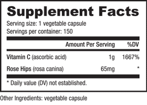 NutraBio Vitamin C 1000mg with Rose Hips
