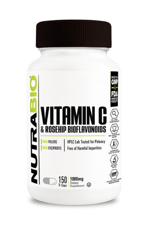 NutraBio Vitamin C 1000mg with Rose Hips