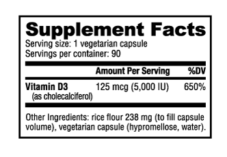 NutraBio Vitamin D3 90 Capsules
