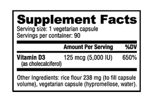 NutraBio Vitamin D3 90 Capsules