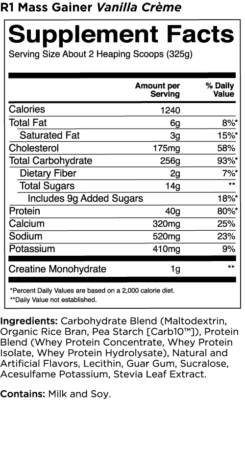 Rule One R1 Mass Gainer